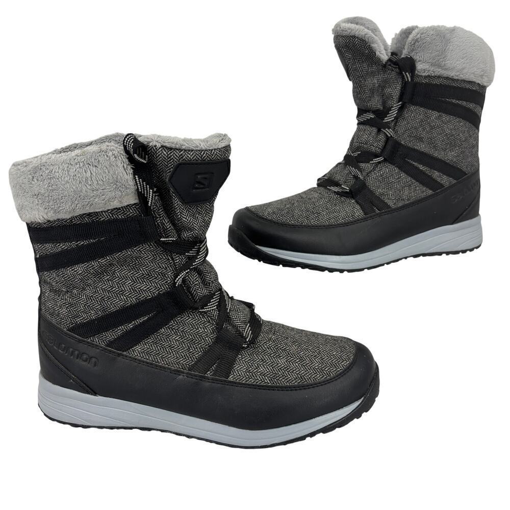 Salomon Boots Womens Size 8 Heika CS Waterproof Lace Up‎ Snow Winter Insulated